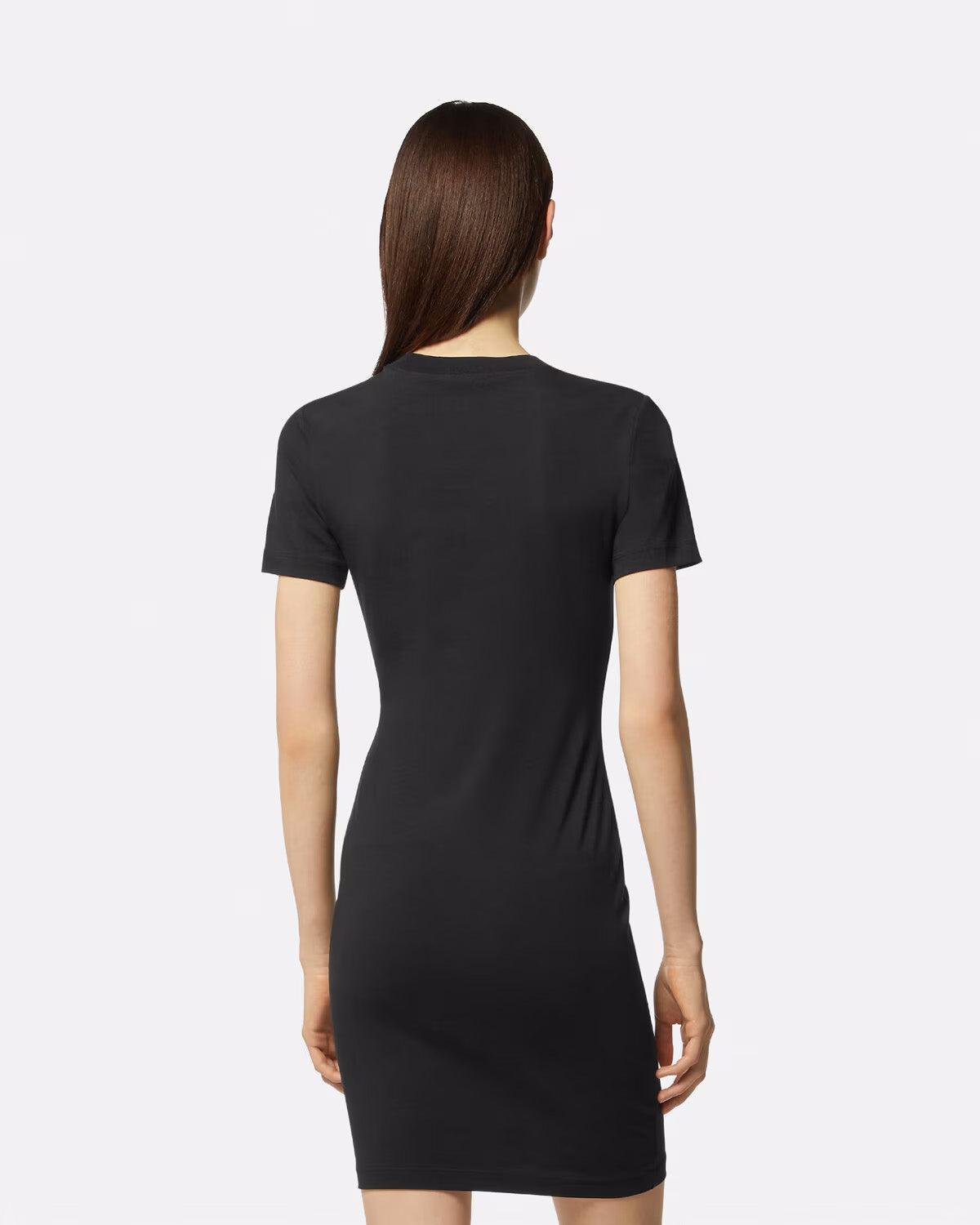 Versace Jeans Couture Black T-Shirt Dress with Gold Crest Logo
