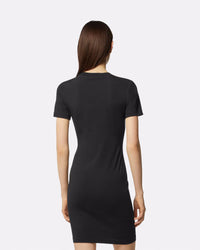 Versace Jeans Couture Black T-Shirt Dress with Gold Crest Logo