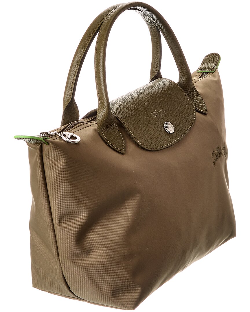 Longchamp Le Pliage Green Small Canvas Short Handle Handbag