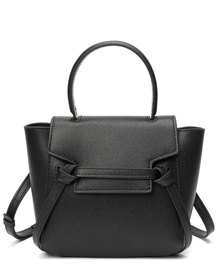Tiffany & Fred Paris Saffiano Leather Satchel Black ONE SIZE