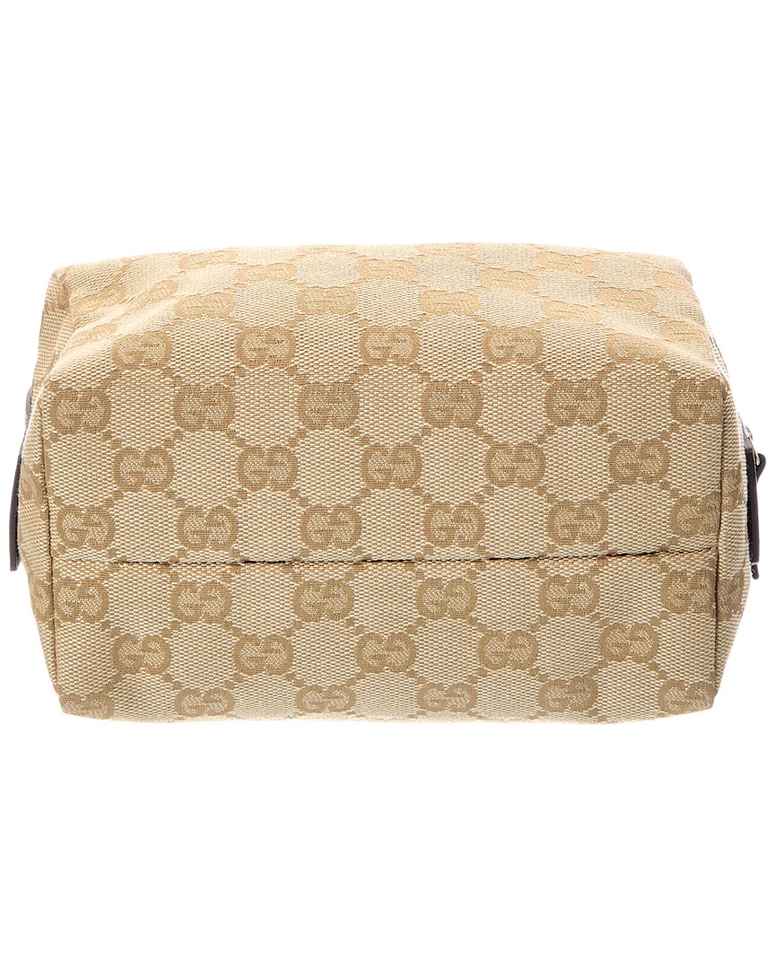Gucci Gucci Brown Canvas & Leather Pouch (Authentic Pre-Loved)