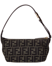 Fendi Ff Jacquard & Leather Vanity Pouch