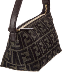 Fendi Ff Jacquard & Leather Vanity Pouch