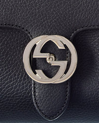 Gucci Logo Leather Top Handle Bag