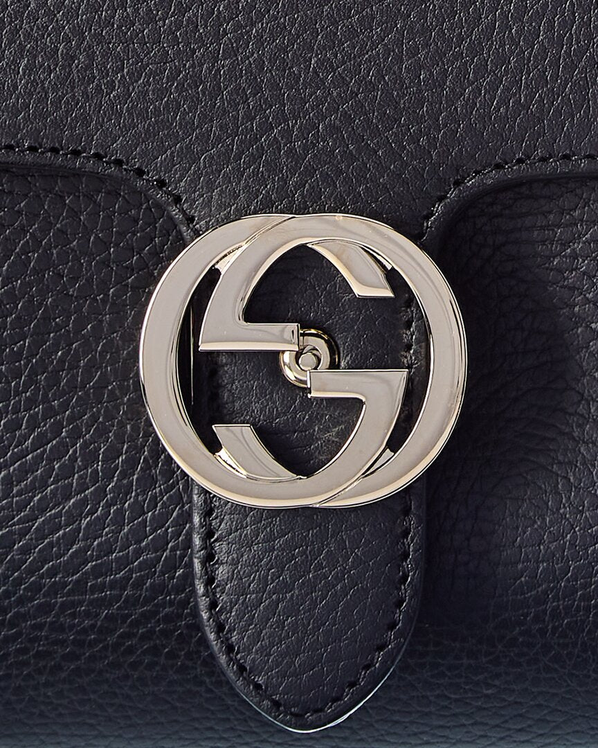 Gucci Logo Leather Top Handle Bag