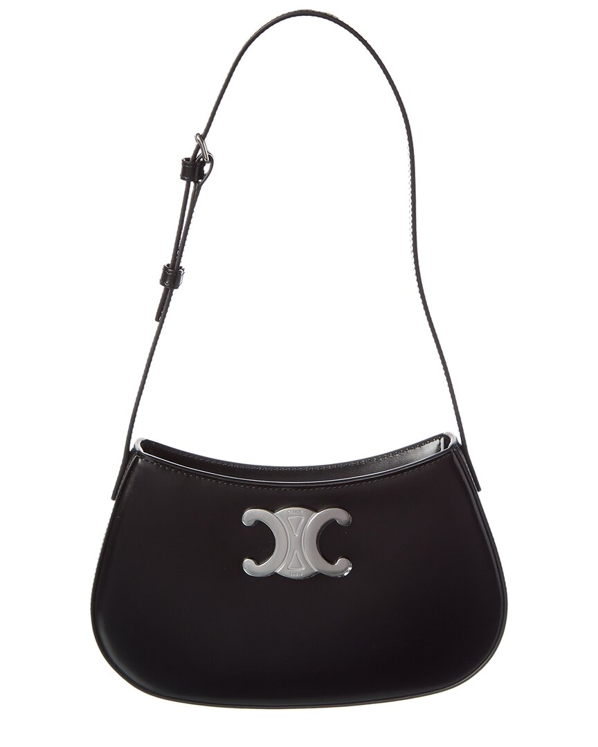 Celine Tilly Medium Leather Shoulder Bag ONE SIZE Black