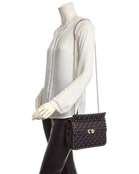 Valentino Rockstud Spike Small Leather Chain Shoulder Bag