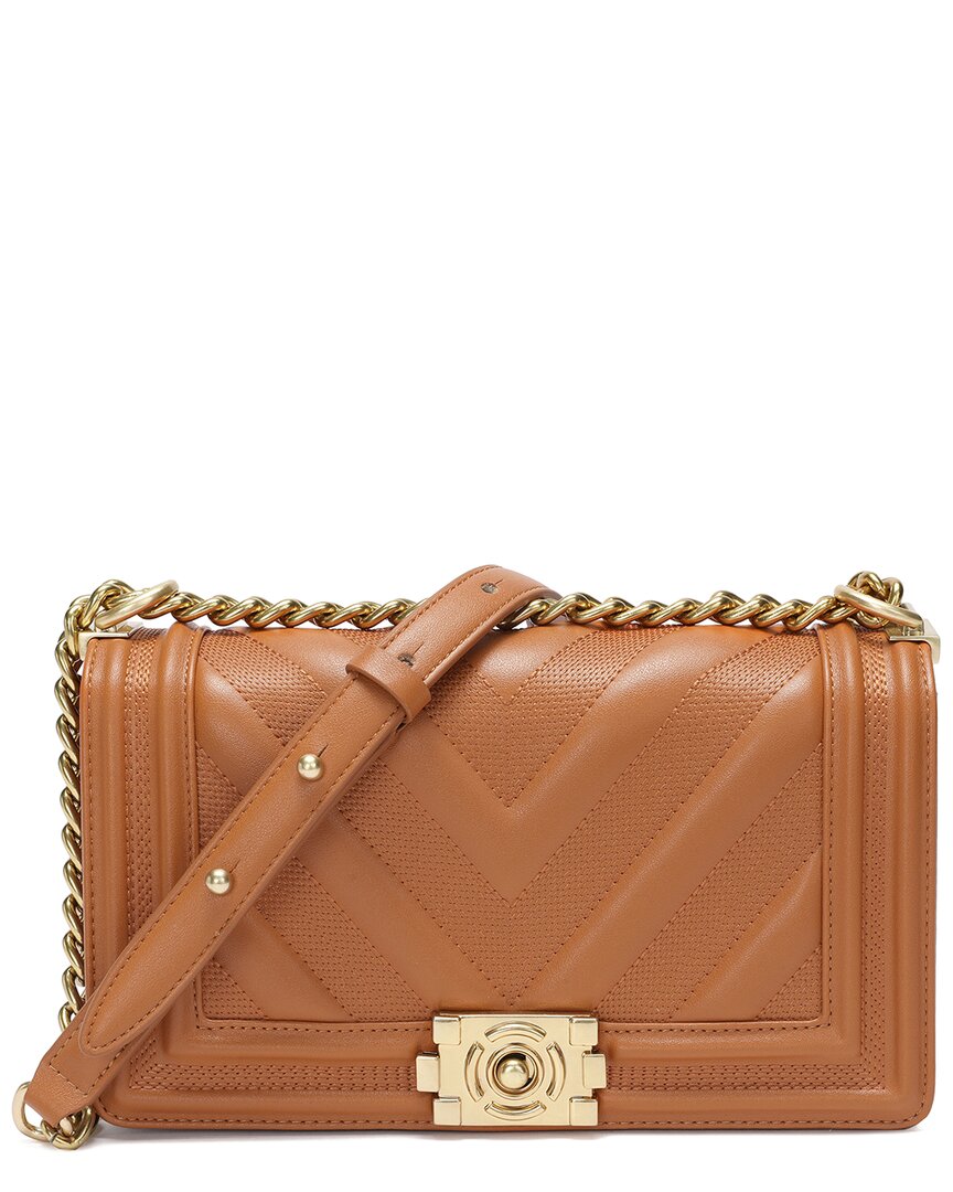Tiffany & Fred Paris Quilted Leather Messenger Bag ONE SIZE Caramel