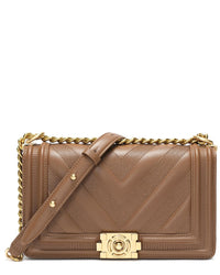 Tiffany & Fred Paris Quilted Leather Messenger Bag Khaki ONE SIZE