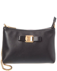 Ferragamo Leather Shoulder Bag ONE SIZE Black