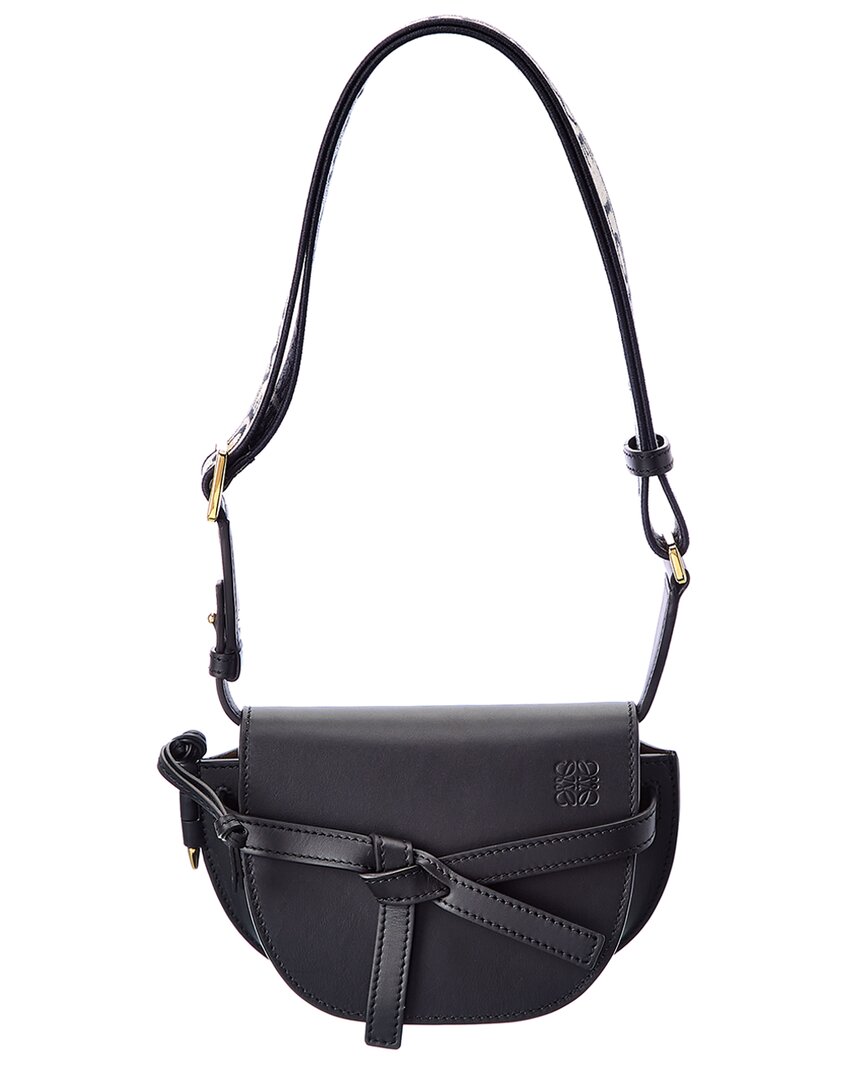 Loewe Gate Mini Dual Leather Shoulder Bag ONE SIZE Black