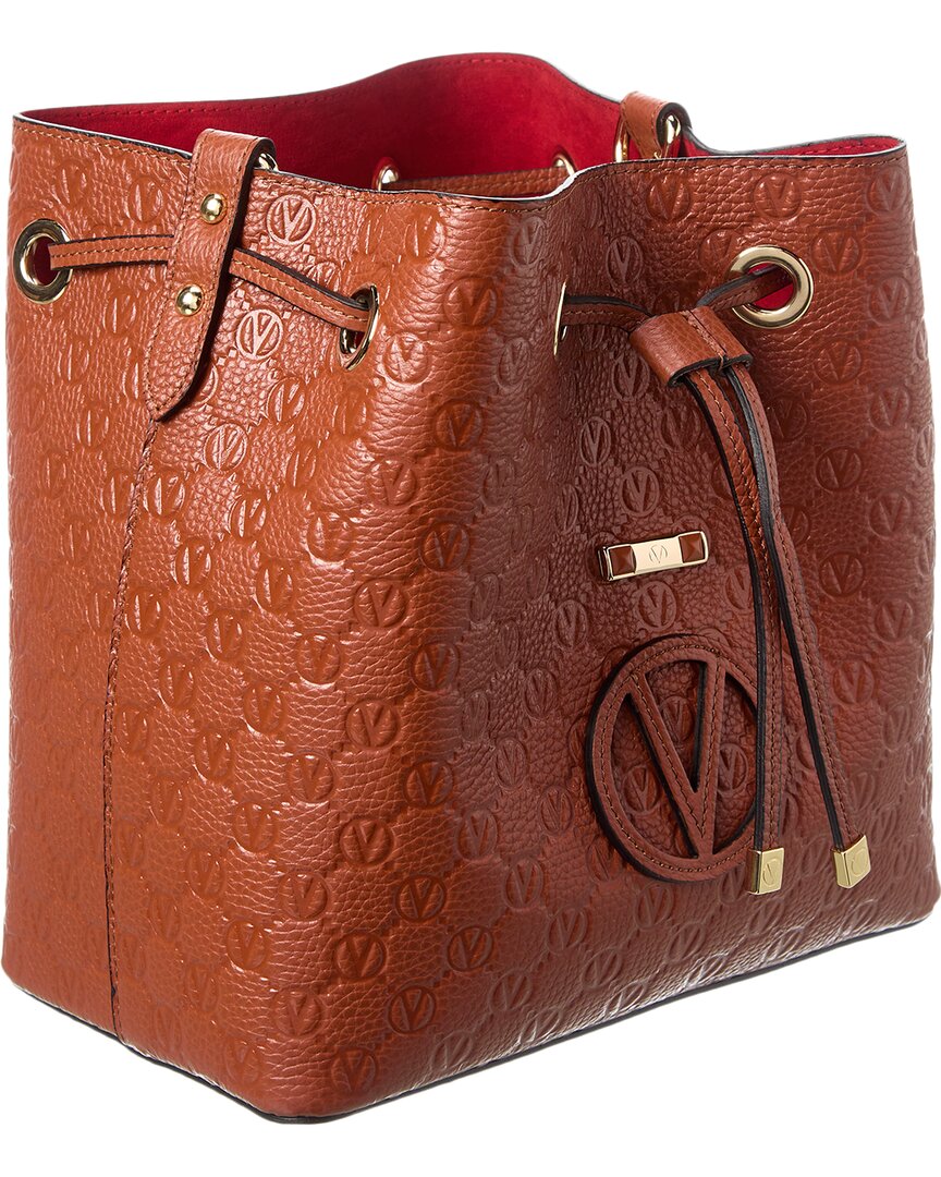 Valentino By Mario Valentino Karl Medallion Leather Bucket Bag