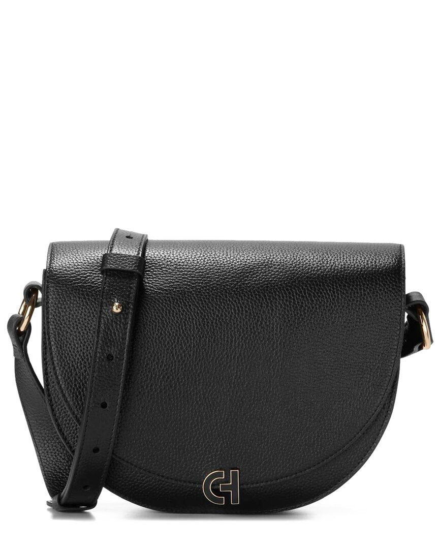 Cole Haan Evie Leather Saddle Bag ONE SIZE Black