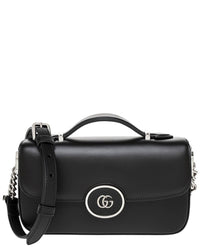 Gucci Petite Mini Gg Leather Shoulder Bag ONE SIZE Black