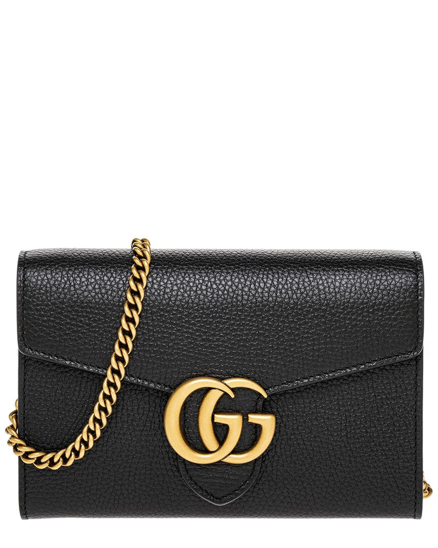 Gucci Gg Marmont Leather Wallet On Chain
