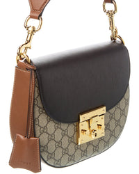 Gucci Gg Supreme Canvas & Leather Shoulder Bag