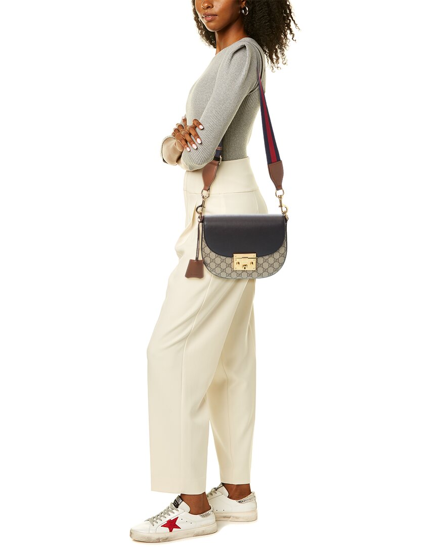 Gucci Gg Supreme Canvas & Leather Shoulder Bag