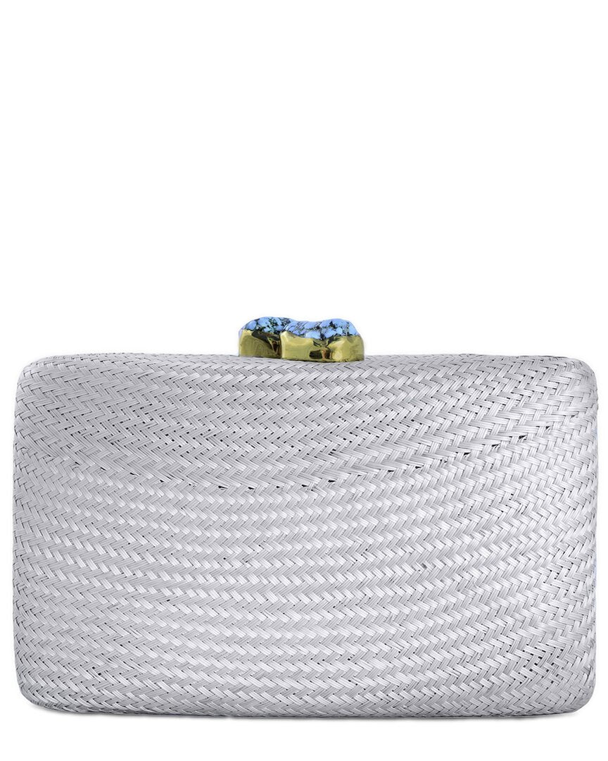 Kayu Jen Straw Clutch ONE SIZE Grey Multi