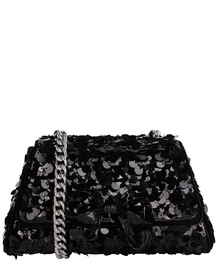 Self-Portrait Mini Bow Leather Shoulder Bag Black ONE SIZE