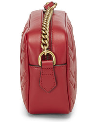 Gucci Gucci Red Leather Gg Marmont Crossbody Bag Mini (Authentic Pre-Loved)