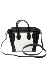 CELINE Celine Black & White Calfskin Leather Nano Bicolor Luggage (Authentic Pre-