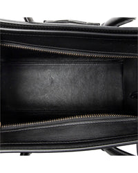 CELINE Celine Black & White Calfskin Leather Nano Bicolor Luggage (Authentic Pre-