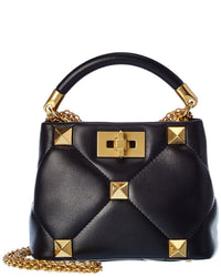 Valentino Valentino Roman Stud The Handle Mini Leather Shoulder Bag