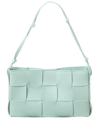 Bottega Veneta Cassette Mini Intreccio Leather Shoulder Bag Blue ONE SIZE
