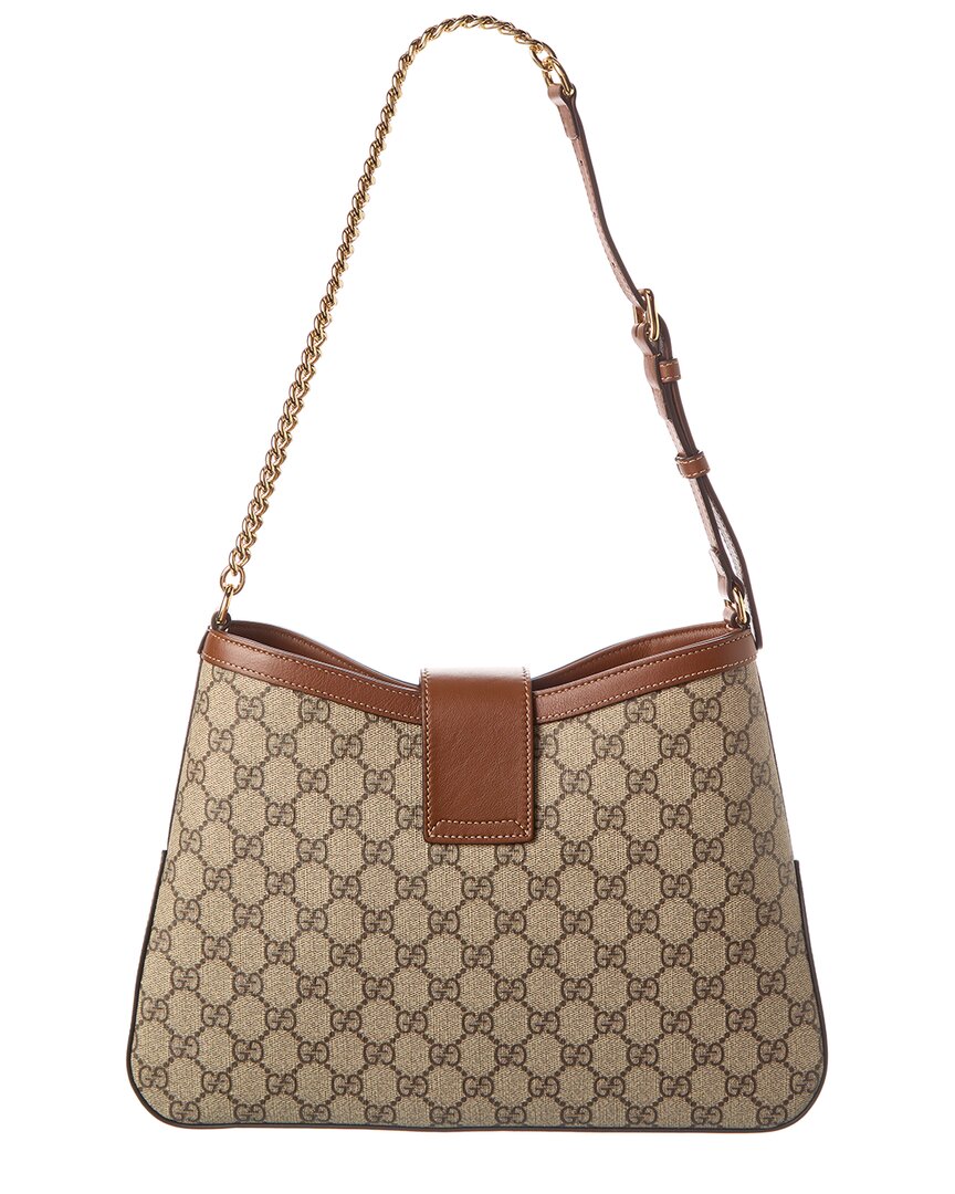 Gucci Padlock Medium Gg Supreme Canvas & Leather Shoulder Bag