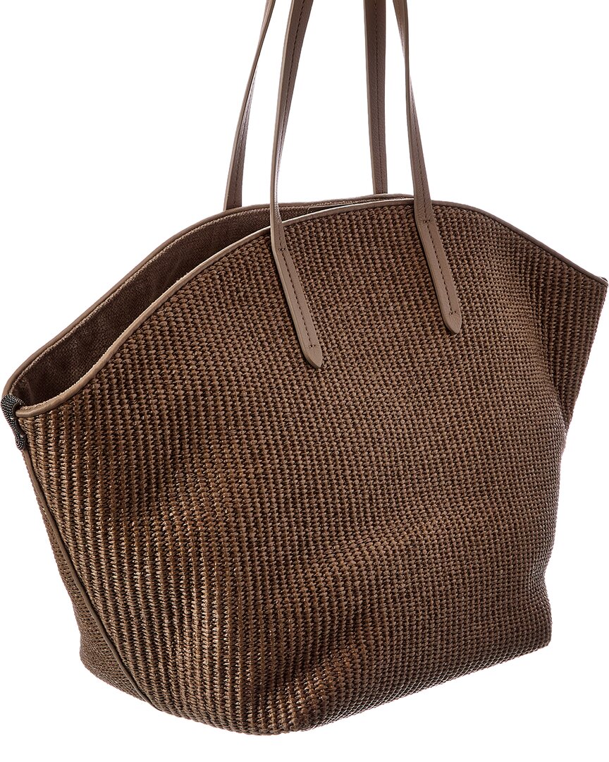 Brunello Cucinelli Brunello Cucinelli Leather-Trim Tote