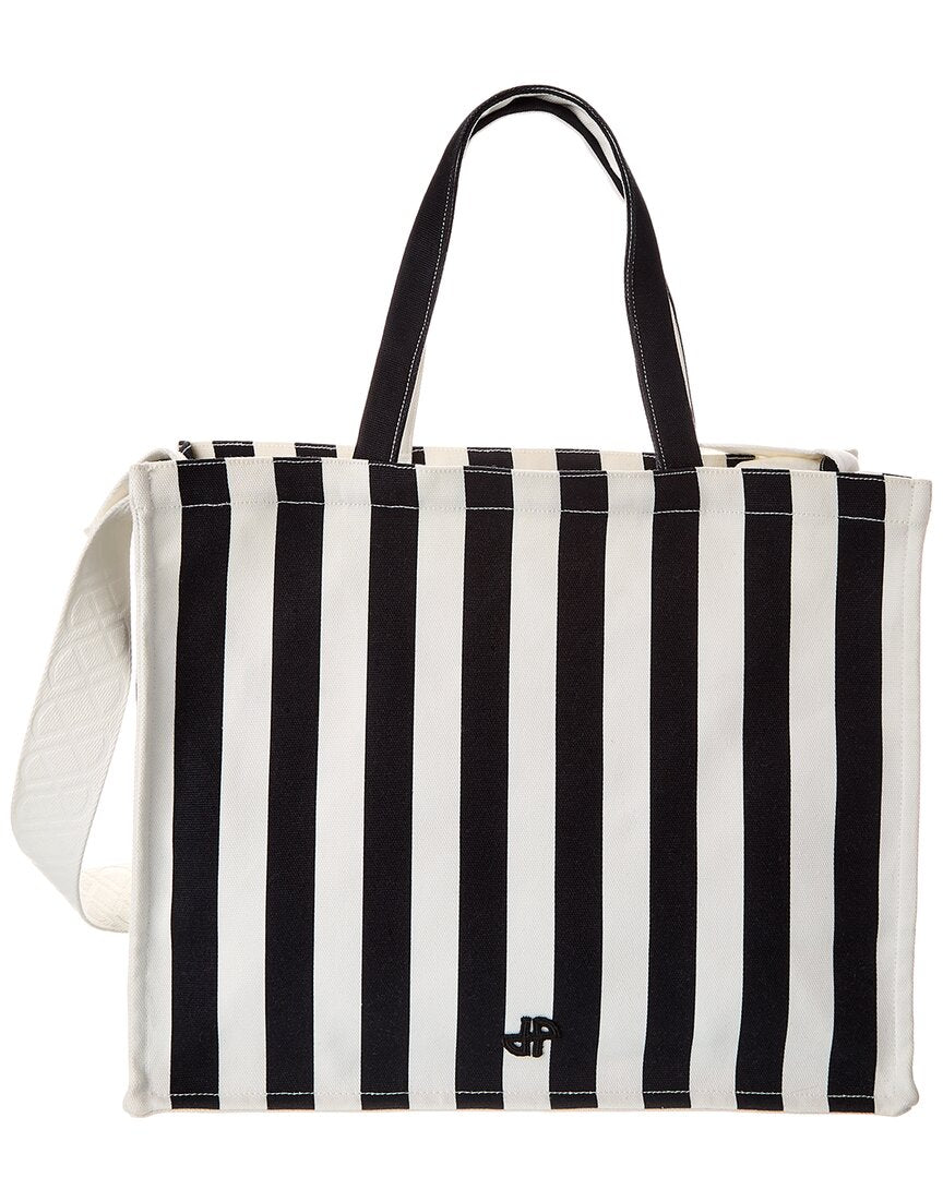 Patou Jp Large Striped Canvas Tote