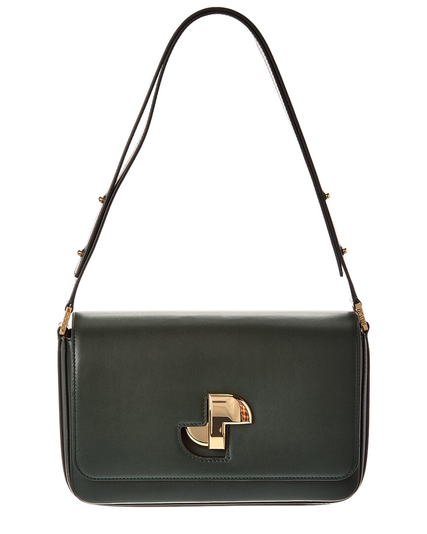 Patou Le Lock Leather Shoulder Bag ONE SIZE Green