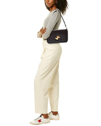 Patou Le Lock Leather Shoulder Bag