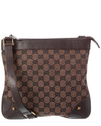 Pre-Owned Gucci Brown Gg Canvas & Leather Shoulder Bag (Authentic Pre-Loved)