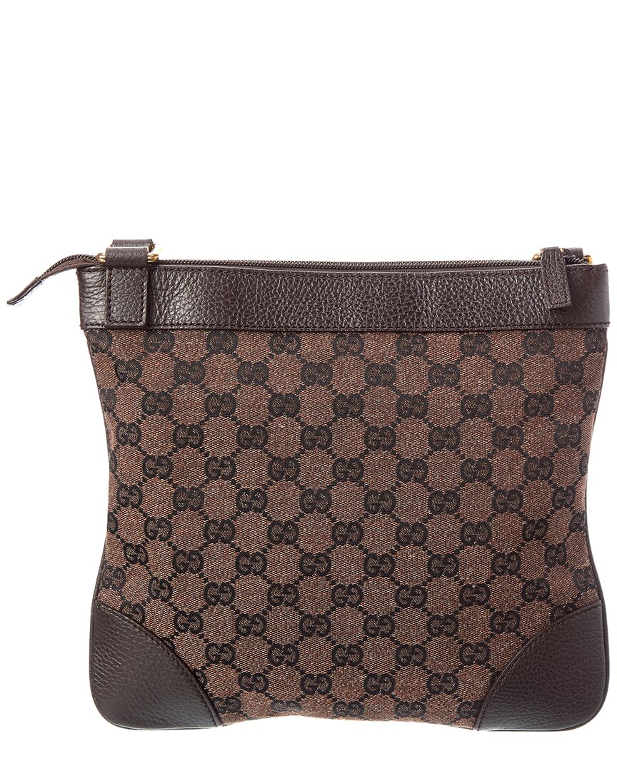 Pre-Owned Gucci Brown Gg Canvas & Leather Shoulder Bag (Authentic Pre-Loved)