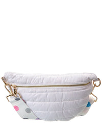 Ahdorned Erin Quilted Puffer Sling Bag ONE SIZE White