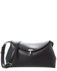 Toteme T-Lock Leather Shoulder Bag ONE SIZE Black