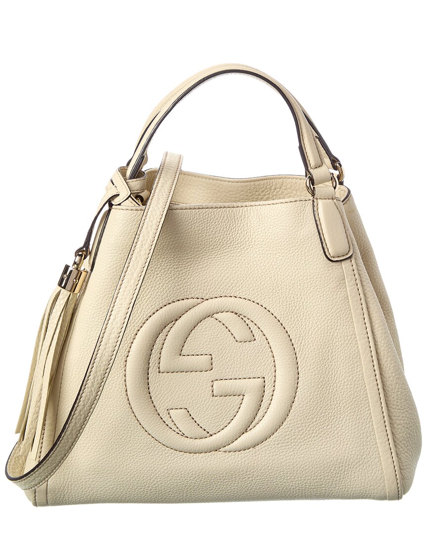 Gucci Gucci Ivory Pebbled Calf Leather Small Soho Shoulder Bag (Authentic Pre-Loved)