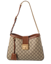 Gucci Gucci Padlock Medium Gg Supreme Canvas & Leather Shoulder Bag
