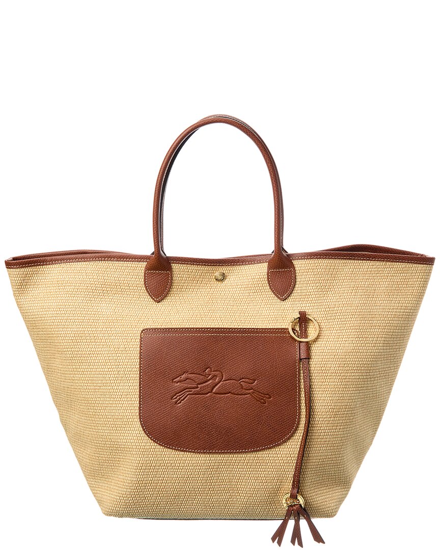 Longchamp Le Pliage Collection Large Raffia Basket Bag, Ns, Beige