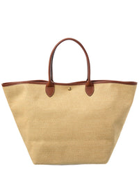 Longchamp Le Pliage Collection Large Raffia Basket Bag, Ns, Beige
