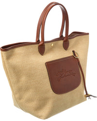 Longchamp Le Pliage Collection Large Raffia Basket Bag, Ns, Beige