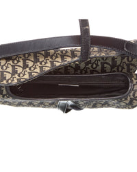 Dior Black Canvas Oblique Saddle Bag (Authentic Pre-Loved)