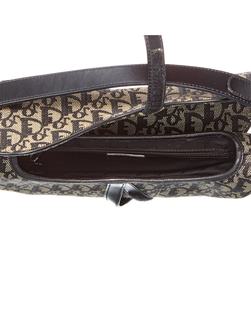 Dior Black Canvas Oblique Saddle Bag (Authentic Pre-Loved)