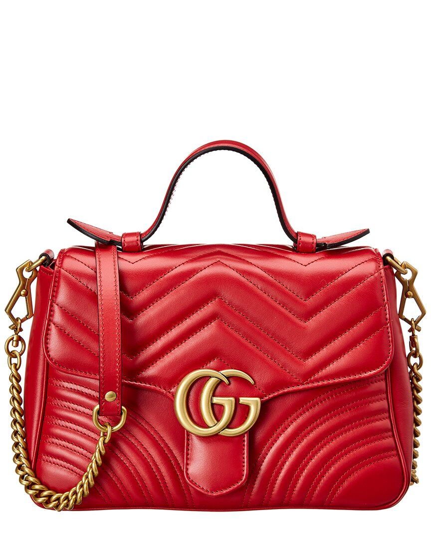 Gucci Gg Marmont Small Matelasse Leather Top Handle Satchel