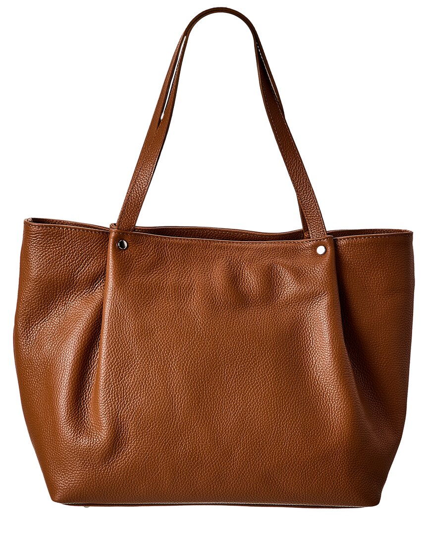 Italian Leather Top Handle Tote ONE SIZE Brown Multi