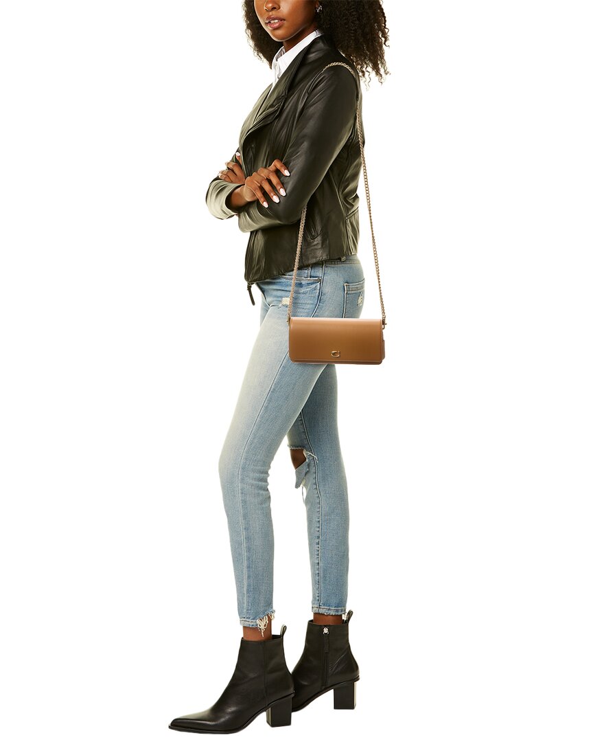 Coach Evie Leather Long Wallet With Chain