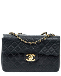 Chanel Chanel Black Quilted Lambskin Leather Maxi Jumbo Xl Flap (Authentic Pre-Loved)