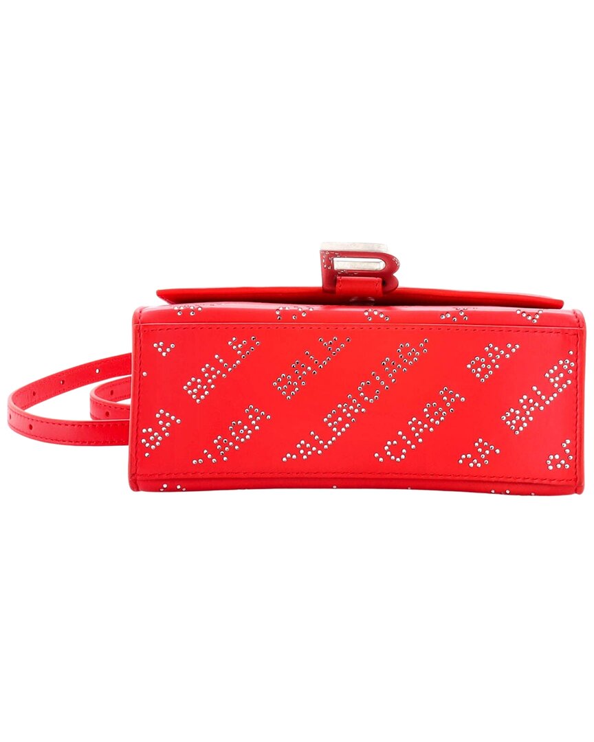 Balenciaga Balenciaga Red All Over Logo Crystals Leather Hourglass Top Handle, Never