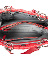 Dior Dior Red Cannage Lambskin Leather Small Soft Shopping Tote (Authentic Pre-